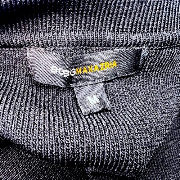 NWOT BCBGMAXAZRIA Black Knit White Trim Open Front Sweater Blazer Size Medium - Picture 11 of 13